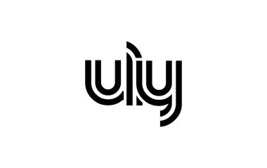 ULY Yaratıcı Eşsiz Modern Harf Logosu Tasarımı. Benzersiz bir harf dizaynına sahip stilize logo, soyut minimalist estetik ve modern cazibe sunar.