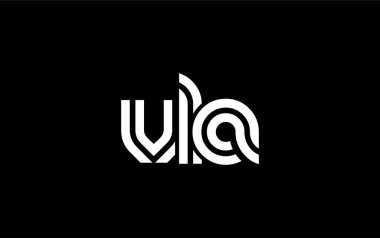 VLA Yaratıcı Eşsiz Modern Harf Logosu Tasarımı. Benzersiz bir harf dizaynına sahip stilize logo, soyut minimalist estetik ve modern cazibe sunar.
