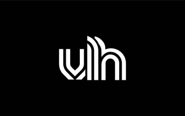 VLH Yaratıcı Eşsiz Modern Harf Logosu Tasarımı. Benzersiz bir harf dizaynına sahip stilize logo, soyut minimalist estetik ve modern cazibe sunar.