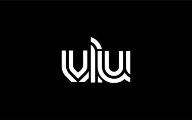 VLU Yaratıcı Eşsiz Modern Harf Logosu Tasarımı. Benzersiz bir harf dizaynına sahip stilize logo, soyut minimalist estetik ve modern cazibe sunar.