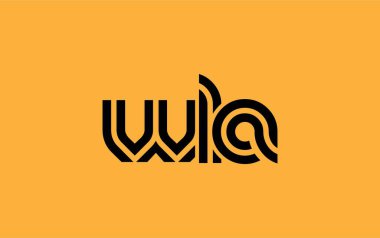 WLA Yaratıcı Eşsiz Modern Harf Logosu Tasarımı. Benzersiz bir harf dizaynına sahip stilize logo, soyut minimalist estetik ve modern cazibe sunar.