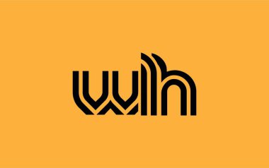 WLH Yaratıcı Eşsiz Modern Harf Logosu Tasarımı. Benzersiz bir harf dizaynına sahip stilize logo, soyut minimalist estetik ve modern cazibe sunar.