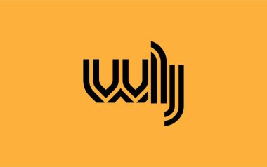 WLJ Yaratıcı Eşsiz Modern Harf Logosu Tasarımı. Benzersiz bir harf dizaynına sahip stilize logo, soyut minimalist estetik ve modern cazibe sunar.