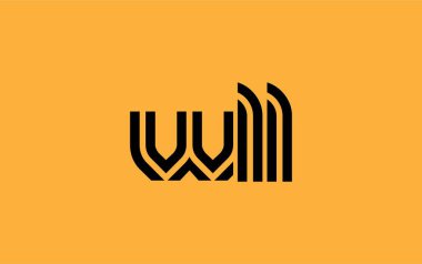 WLL Yaratıcı Eşsiz Modern Harf Logosu Tasarımı. Benzersiz bir harf dizaynına sahip stilize logo, soyut minimalist estetik ve modern cazibe sunar.