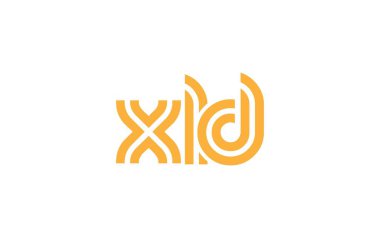 XLD Yaratıcı Eşsiz Modern Harf Logosu Tasarımı. Benzersiz bir harf dizaynına sahip stilize logo, soyut minimalist estetik ve modern cazibe sunar.