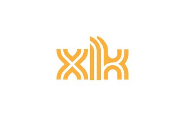 XLK Yaratıcı Eşsiz Modern Harf Logosu Tasarımı. Benzersiz bir harf dizaynına sahip stilize logo, soyut minimalist estetik ve modern cazibe sunar.
