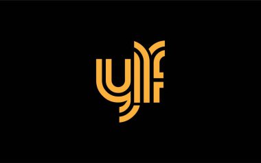YLF Yaratıcı Eşsiz Modern Harf Logosu Tasarımı. Benzersiz bir harf dizaynına sahip stilize logo, soyut minimalist estetik ve modern cazibe sunar.