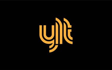 YLT Yaratıcı Eşsiz Modern Harf Logosu Tasarımı. Benzersiz bir harf dizaynına sahip stilize logo, soyut minimalist estetik ve modern cazibe sunar.