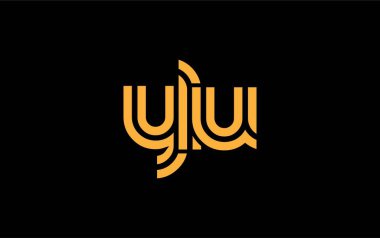YLU Yaratıcı Eşsiz Modern Harf Logosu Tasarımı. Benzersiz bir harf dizaynına sahip stilize logo, soyut minimalist estetik ve modern cazibe sunar.