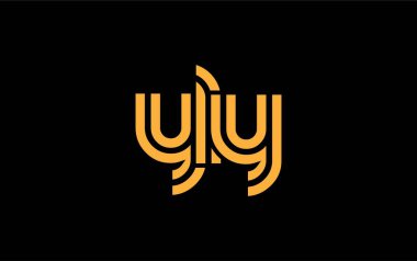YLY Yaratıcı Eşsiz Modern Harf Logosu Tasarımı. Benzersiz bir harf dizaynına sahip stilize logo, soyut minimalist estetik ve modern cazibe sunar.