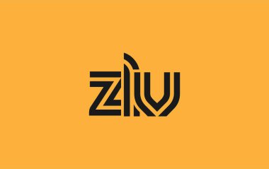 ZLV Yaratıcı Eşsiz Modern Harf Logosu Tasarımı. Benzersiz bir harf dizaynına sahip stilize logo, soyut minimalist estetik ve modern cazibe sunar.