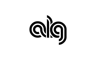 ALG Yaratıcı Eşsiz Modern Harf Logosu Tasarımı. Benzersiz bir harf dizaynına sahip stilize logo, soyut minimalist estetik ve modern cazibe sunar.
