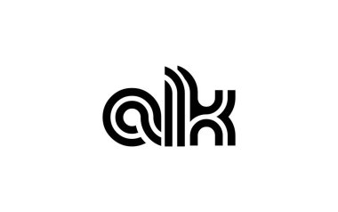 ALK Yaratıcı Eşsiz Modern Harf Logosu Tasarımı. Benzersiz bir harf dizaynına sahip stilize logo, soyut minimalist estetik ve modern cazibe sunar.