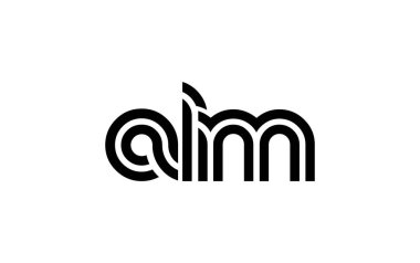 ALM Yaratıcı Eşsiz Modern Harf Logosu Tasarımı. Benzersiz bir harf dizaynına sahip stilize logo, soyut minimalist estetik ve modern cazibe sunar.