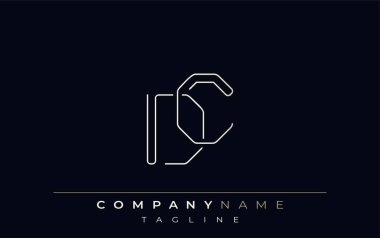 DC Soyut Hat Tarzı Logosu. Harflerin D ve C Soyut Satır Biçiminin Minimalist Tasarımı
