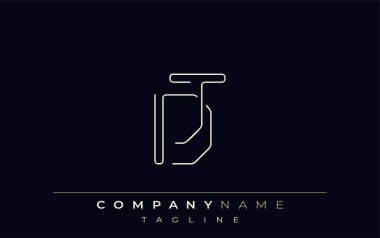 DJ Soyut Satır Biçimi Logosu. Harflerin D ve J Soyut Satır Biçiminin Minimalist Tasarımı