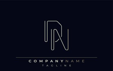 DN Soyut Hat Biçimi Logosu. Minimalist Tasarım Harfler D ve N Soyut Satır Biçimi