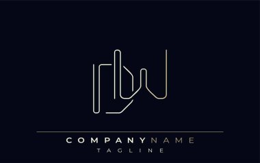 DW Soyut Hat Biçimi Logosu. Minimalist Tasarım Harfler D ve W Soyut Satır Biçimi