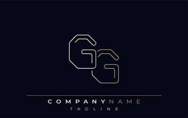 GG Soyut Hat Biçimi Logosu. G ve G Harfleri ve G Soyut Satır Biçimini içeren Minimalist Tasarım
