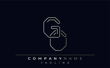 Soyut Çizgi Tarzı Logosuna Geç. G ve O Harflerinin Minimalist Tasarımı Soyut Satır Biçimi