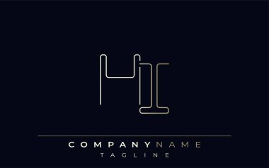 Merhaba Soyut Hat Tarzı Logosu. Minimalist Tasarım Harfler H ve Ben Özet Satır Biçimi