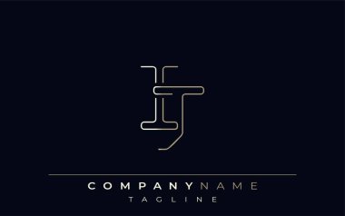 IJ Soyut Hat Biçimi Logosu. Minimalist Tasarım Birinci Harfler ve J Soyut Satır Biçimi