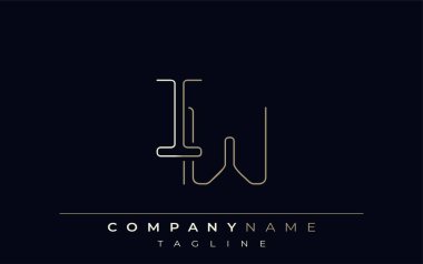 IW Soyut Satır Biçimi Logosu. I. Harfler ve W Soyut Satır Biçiminin Minimalist Tasarımı
