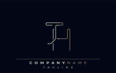 JH Soyut Satır Biçimi Logosu. Harflerin J ve H Soyut Satır Biçiminin Minimalist Tasarımı