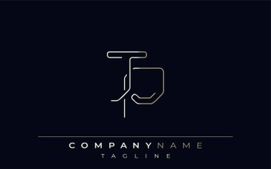 JP Soyut Satır Biçimi Logosu. Harflerin J ve P Soyut Satır Biçiminin Minimalist Tasarımı