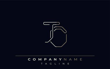 JO Soyut Hat Biçimi Logosu. Harflerin J ve O Soyut Satır Biçiminin Minimalist Tasarımı