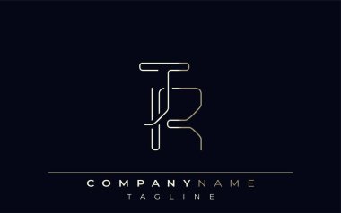 JR Soyut Hat Biçimi Logosu. Harflerin J ve R Soyut Satır Biçiminin Minimalist Tasarımı