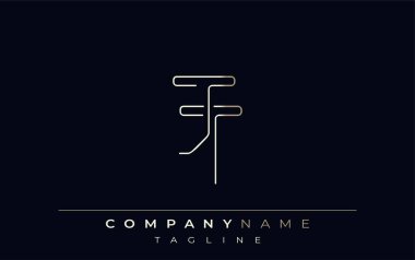 JT Soyut Hat Biçimi Logosu. Harflerin J ve T Soyut Satır Biçiminin Minimalist Tasarımı