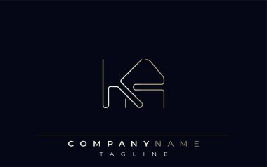 KA Soyut Satır Biçimi Logosu. Harflerin K ve Soyut Satır Biçiminin Minimalist Tasarımı
