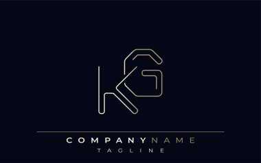 KG Soyut Satır Biçimi Logosu. K ve G Harflerinin Asgari Tasarımı Soyut Satır Biçimi