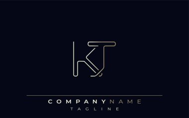 KJ Soyut Satır Biçimi Logosu. Harflerin K ve J Soyut Satır Biçiminin Minimalist Tasarımı