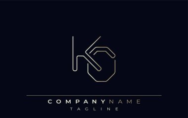KO Soyut Satır Biçimi Logosu. Harflerin K ve O Soyut Satır Biçiminin Minimalist Tasarımı