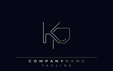 KP Soyut Satır Biçimi Logosu. Harflerin K ve P Soyut Satır Biçiminin Minimalist Tasarımı