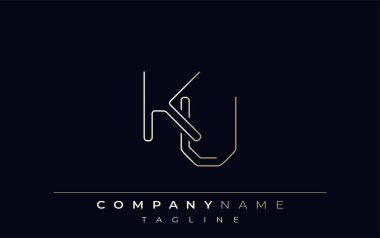 KU Soyut Satır Biçimi Logosu. Harflerin K ve U Soyut Satır Biçiminin Minimalist Tasarımı