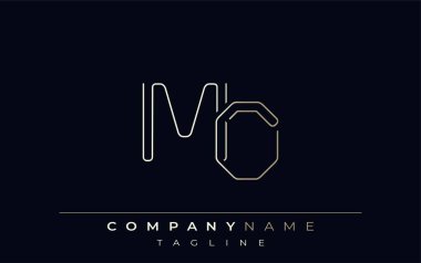 MO Soyut Hat Biçimi Logosu. Minimalist Tasarım Harfler M ve O Soyut Satır Biçimi