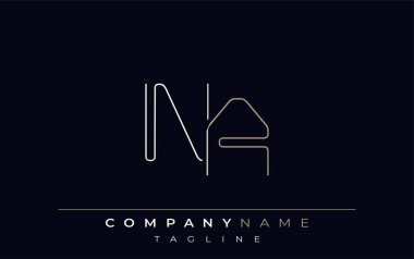 DNA Soyut Çizgi Tarzı Logosu. Harflerin N ve Soyut Satır Biçiminin Minimalist Tasarımı