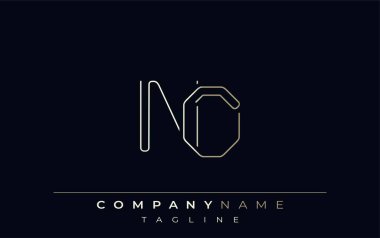 Soyut Çizgi Biçimi Logosu Yok. Minimalist Tasarım Harfler N ve O Soyut Satır Biçimi