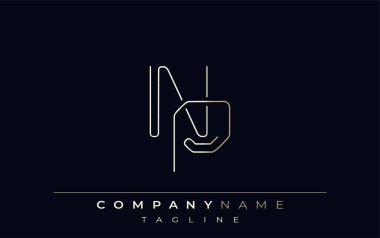 NP Soyut Satır Biçimi Logosu. Harflerin N ve P Soyut Satır Biçiminin Minimalist Tasarımı