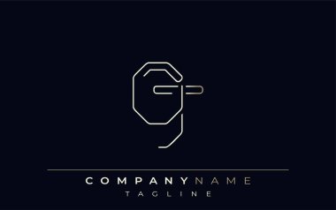 OJ Soyut Hat Biçimi Logosu. Minimalist Tasarım Harfler O ve J Soyut Satır Biçimi