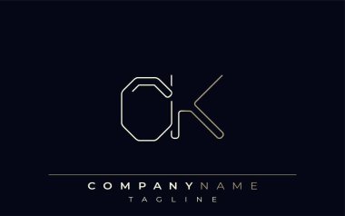 Tamam Soyut Satır Biçimi Logosu. Harflerin O ve K Soyut Satır Biçiminin Minimalist Tasarımı
