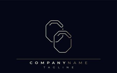 OO Soyut Hat Biçimi Logosu. Minimalist Tasarım Harfler O ve O Soyut Satır Biçimi