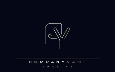 PY Soyut Satır Biçimi Logosu. Harflerin P ve Y Soyut Satır Biçiminin Minimalist Tasarımı