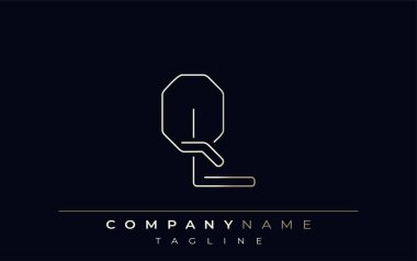 QL Soyut Satır Biçimi Logosu. Harflerin Q ve L Soyut Satır Biçiminin Minimalist Tasarımı