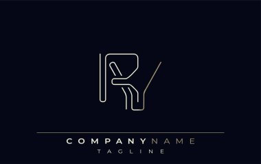 Karavan Soyut Hat Biçimi Logosu. Harflerin R ve V Soyut Satır Biçiminin Minimalist Tasarımı
