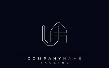 Soyut Çizgi Tarzı Logosu. Minimalist Tasarım Harfler U ve Soyut Satır Biçimi