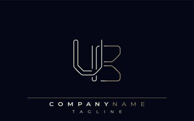 UB Soyut Satır Biçimi Logosu. U ve B Harflerinin Asgari Tasarımı Soyut Satır Biçimi